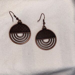 Copper Tone Geometric Earrings